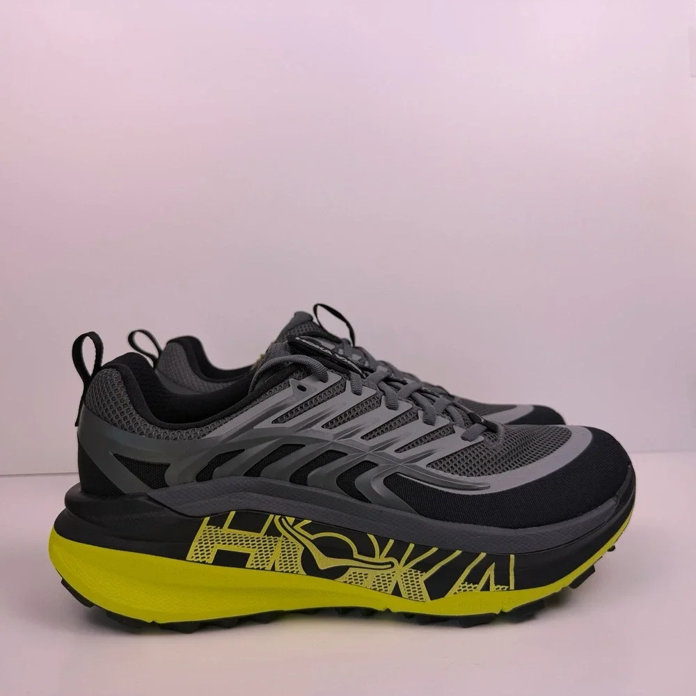Hoka One One Stinson 8 Trail Running Shoes Men's Size 10D Gray/Black Sample